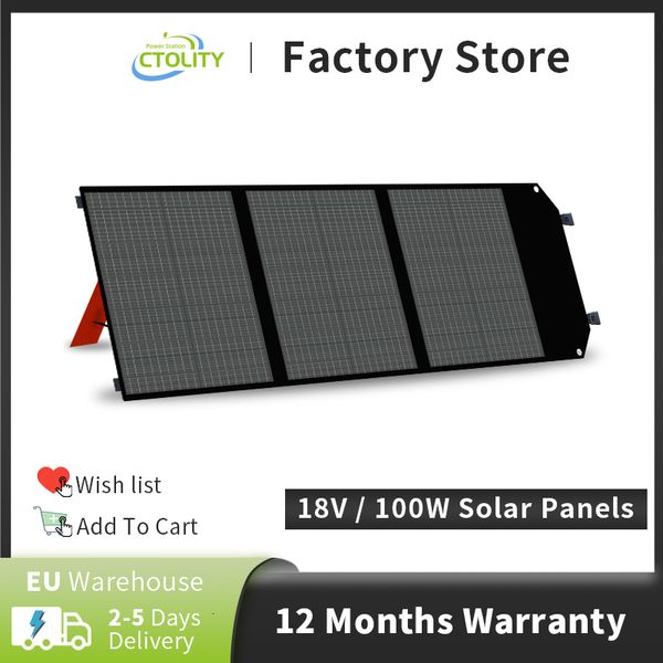 Carregadores Ctolity Camping Painel Solar Portátil 100W 18V MPPT Dobrável USB Energia Flexível Carregamento Rápido para Telefone Doméstico À Prova D 'Água 230927