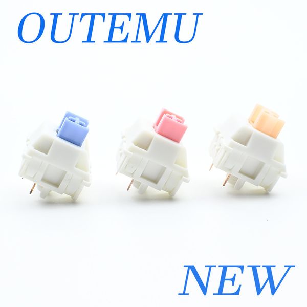 Tastaturen Outemu Switches Lubed Mechanischer Tastaturschalter 5Pin Silent Tactile Linear Cream Blue Pink Yellow Custom Gaming RGB MX 230927
