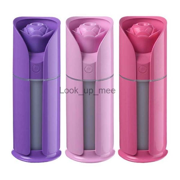 Luftbefeuchter Auto Rose Blume Luftbefeuchter Öl Diffusor Mini USB Aroma Nebel Makers Purifier N0PF YQ230927