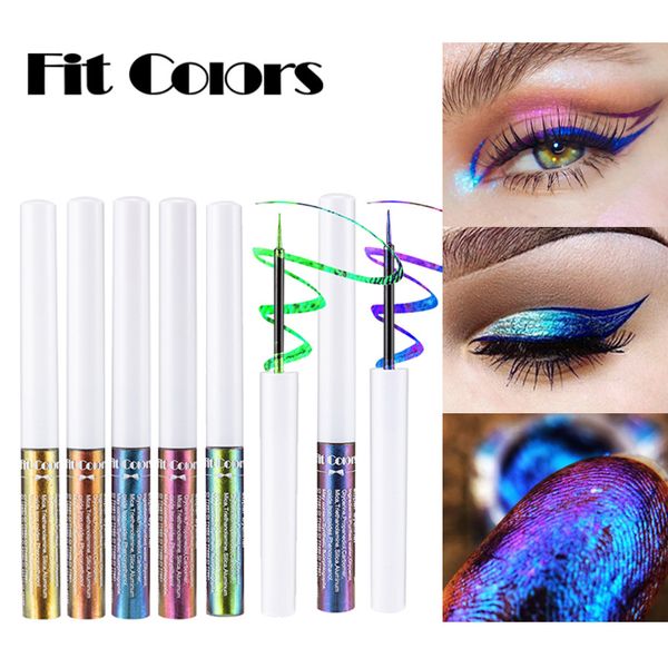 Lidschatten-Liner-Kombination, 6 Farben, Chamäleon-flüssiger Eyeliner, wasserfest, langlebig, Diamant-Glitzer, metallisch glänzender Lidschatten, Phantom-Bühnen-Make-up, 230926