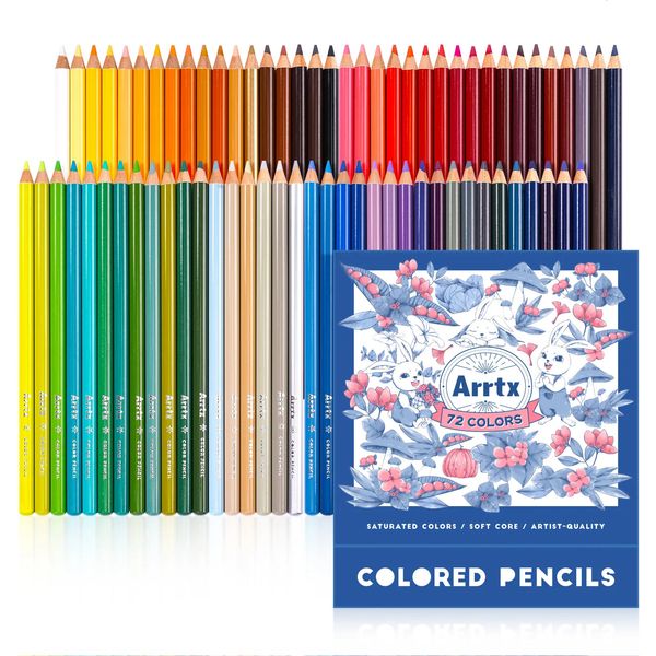 Canetas de pintura Arrtx Artist 72 Lápis de cor Conjunto com caixa de inserção vertical protetora Organizador Premium Soft Leads Cor brilhante para desenho 230927