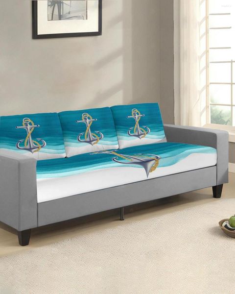 Coprisedia Ocean Gradient Anchor Teal Copridivano per cuscino del divano Protezione per mobili Fodere elastiche rimovibili lavabili elasticizzate