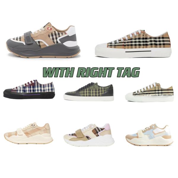 Hochwertiger Designer -Freizeitschuhe echte Leder klassische Plaid -Trainer Berry Stripes Schuhmode -Trainer für Mann Frau Bur Color Bar Sneakers 1 1 Dupe