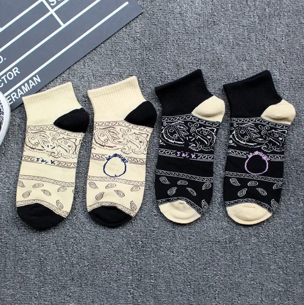Фабричные брендовые носки Ghost Face с узором пейсли, мужские носки с обратным крючком, модные носки в стиле ретро с черным лицом, индивидуальные хлопковые носки с низким верхом