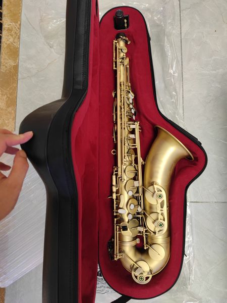 Saxofone tenor profissional fosco original 54, modelo de estrutura individual bb, retrô, cobre antigo, instrumento de jazz tenor 00