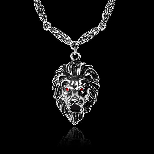 Hip Hop Männer Frauen Titan Stahl japanische und koreanische personalisierte beliebte Accessoires herrschsüchtige Löwenkopf-Halsketten