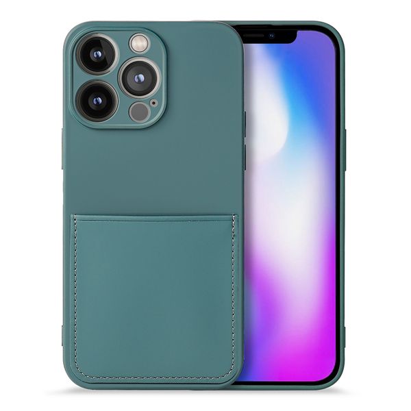 Capa de telefone fina de silicone Vogue para iPhone 15 14 13 12 11 Pro Max Samsung S23 Ultra S22 S21 S20 Resistente proteção completa macia para cartão Slot para cartão Carteira traseira anti-queda