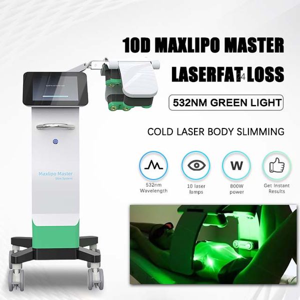 Preço de fábrica laser verde vermelho 10d lipo laser contorno corporal e redução de celulite perda de peso máquina de emagrecimento corporal máquina de diodo laser para spa de beleza
