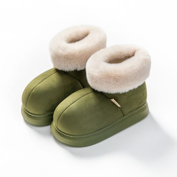 Botas de grife para mulheres moda plataforma botas rosa marrom verde inverno lã camurça lã quente pele tornozelo botas tamanho 36-45