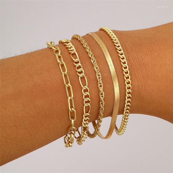 Charm Armbänder 2023 für Frauen Trend vergoldet kubanische Kette Armband Party Geschenke Schmuck E379