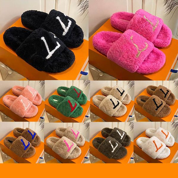 Paseo Flat дизайнерские шлепанцы для мужчин Furry Fluffy Women Sandals меховые тапочки белые черные подушки для бассейна комфортные сандалии с застежкой-мулы тапочки шерстяные резиновые тапочки