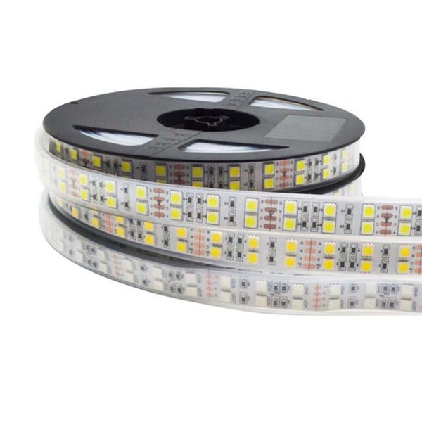 Şeritler 5m Çift Sıralı RGB LED Strip Su Geçirmez 120leds M Beyaz PCB RGBW RGBWW Sıcak Işık DC 12V 24V IP30 IP672872