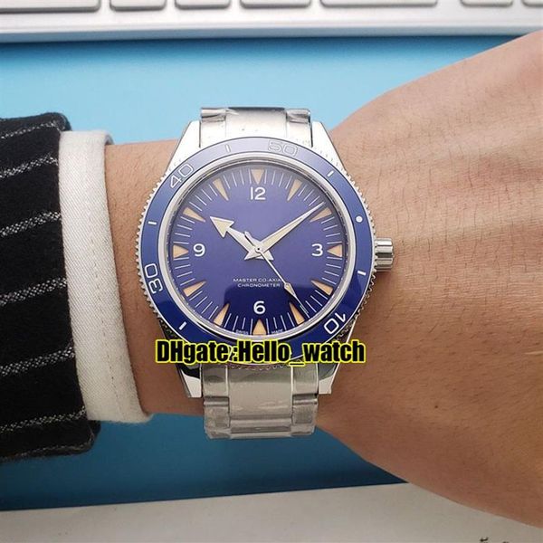 Новые 300 м 41 мм 233 90 41 21 03 002 James Bond Spectre 007 Автоматические мужские часы с синим циферблатом, браслет из нержавеющей стали, синий ободок Sport 3246