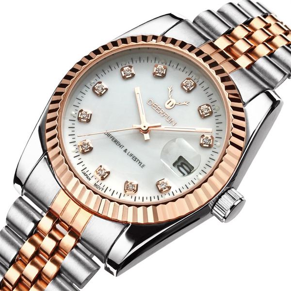 Fashion Steel Metal Band Rose Gold Bracelet Watch for Men and Women Gift Dress Watches Relogio Masculino296i