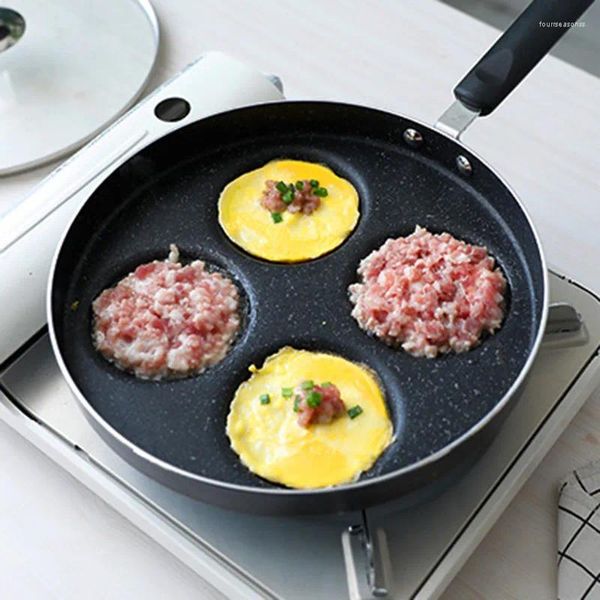 Pfannen Mini Antihaft-Bratpfanne Vierloch tragbar für Pfannkuchen Frühstück Omelette