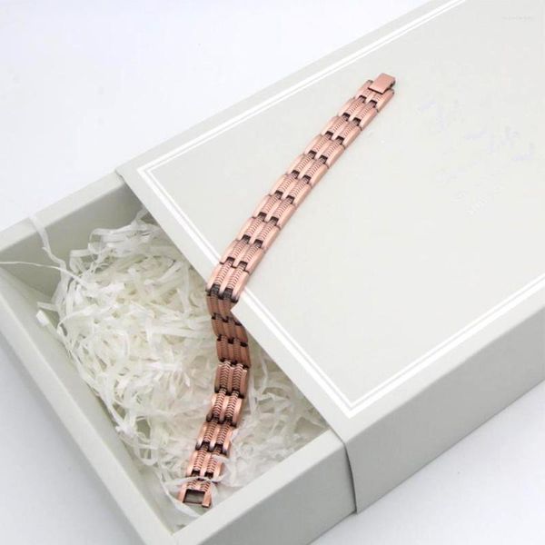 Link pulseiras 2/3 homens pulseira de cobre geométrica pulseira trigo correntes mão decoração namorado jóias para namoro festa aniversário presente