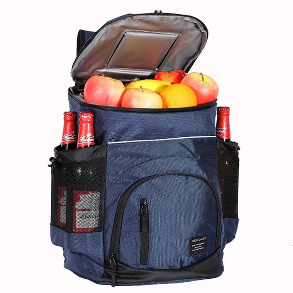 Sacos ao ar livre 33l saco de geladeira macio grande 36 latas isoladas refrigerador mochila térmica isotérmica viagem praia gelo cerveja 230927