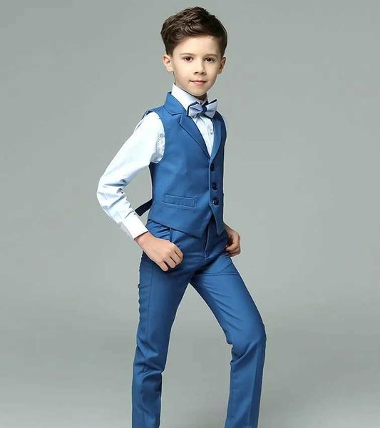 Terno de casamento de meninos do príncipe Menina de casamento Camisa de colete calça Bowtie 4pcs Terno fotográfico Ceramonia de aniversário Costura do figurino Teenager School