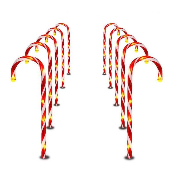 Decorações de natal luzes de caminho de cana de doces ano de natal férias jardim ao ar livre casa luz navidad 2021183q