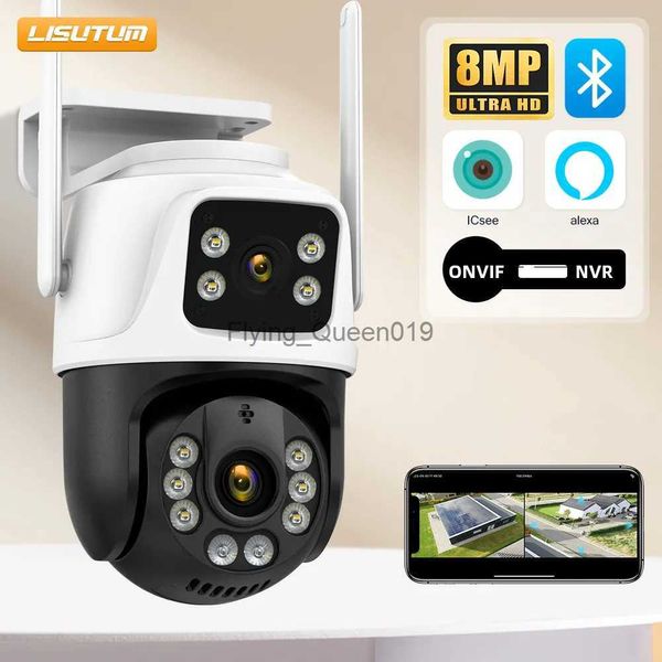 Obiettivo CCTV 2K 4MP Doppia lente 360 Telecamera Wifi IP66 Protezione di sicurezza 8MP 4K Rilevamento umano esterno wireless Video sorveglianza ICSEE YQ230928