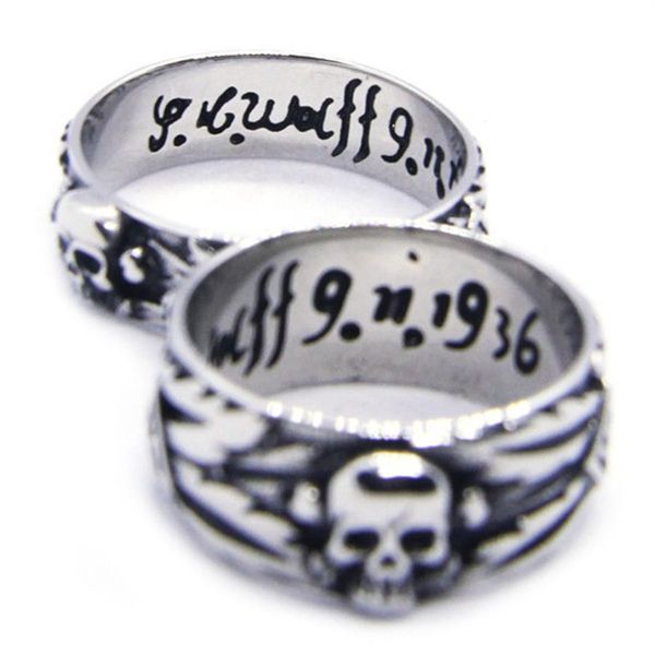 2 pz / lotto dimensione 6-13 Anello unisex con teschio freddo in acciaio inossidabile 316L Gioielli di moda Design personale Na Skull Ring309E