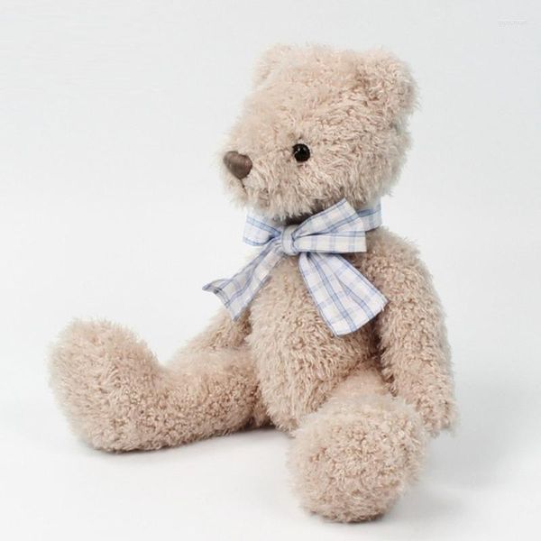 Travesseiro de pelúcia urso macio plushies animal com bonecas de gravata borboleta brinquedo fofinho de 9 polegadas