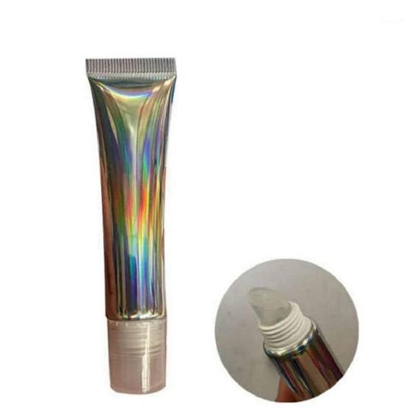 15 ml g Holografische zilveren lege knijplipglossbuis Plastic lipglosscontainer 20 ml g Cosmetische verpakkingsfles 50pieces1272t