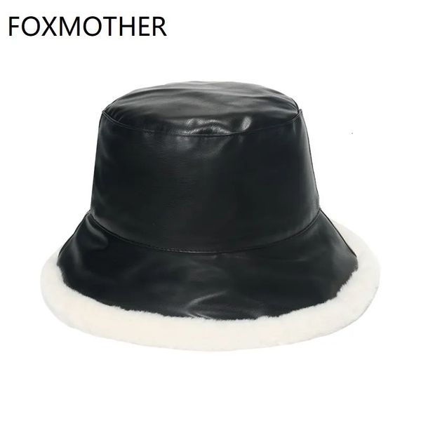 Cappelli a tesa larga Cappelli a secchiello FOXMOTHER Inverno Nero Verde militare Tinta unita Pelliccia sintetica Spessore caldo Cappello a secchiello in ecopelle Donna Cappellini Panama Presente 230927