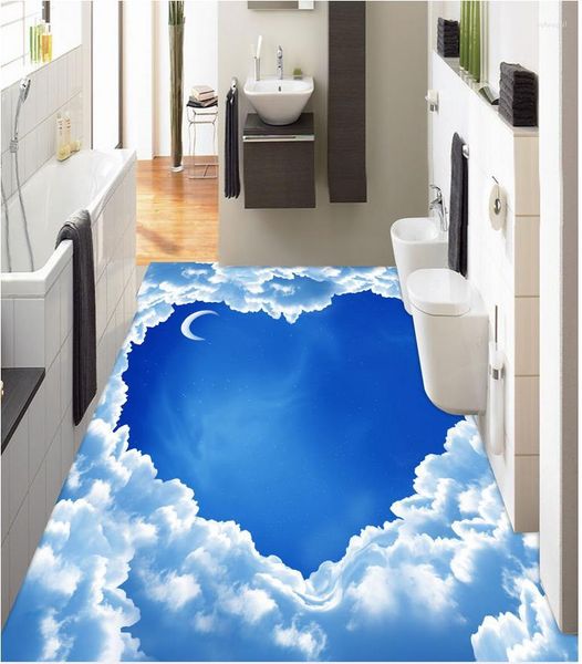 Sfondi 3D Pittura per pavimenti Carta da parati Cielo Decorazione Pvc Pavimentazione autoadesiva