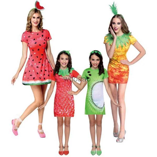 Passende Familienoutfits 2023, Cosplay, Obst, Wassermelone, Ananas, Kiwi, Strberry-Kleid, Performance, Karneval, Party-Outfit, Eltern-Kind-Kleidung yq230928