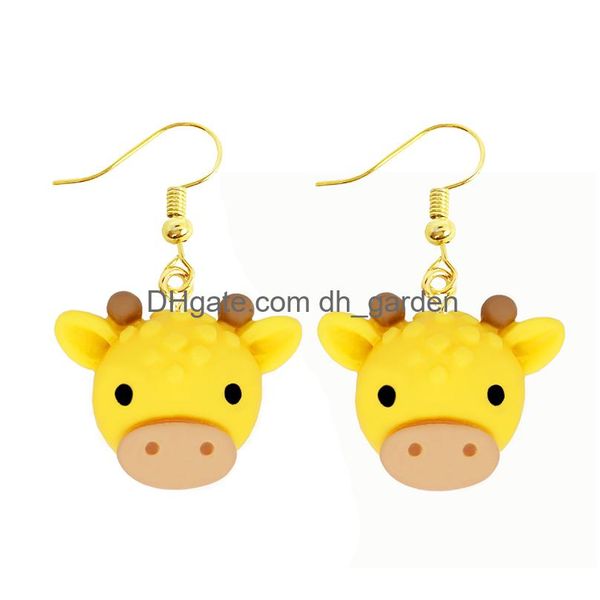 Stick Earring voor vrouwen Hars Drop Grappig Custom Cute Girls Gift Eardrop Kids Animal Eend Konijn Uil Beer Schapen Fox Dangle Oorbellen Del Smtih