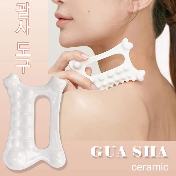 Massaggiatore per il viso Strumenti Gua Sha Massaggiatori per il viso Raschietto in ceramica Gua Sha per lifting del viso Strumento di massaggio SPA per rassodare la pelle più sottile 230927