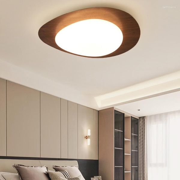 Deckenleuchten, Holzfarbe, LED-Licht, Schlafzimmer, modernes Wohnzimmer, Arbeitszimmer, Lampe, traditionelle Beleuchtung, 58 cm, Innendekoration 2023