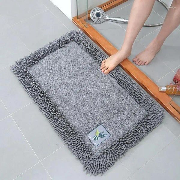 Tapetes Microfibra Chenille Absorção de Água Tapete de Banho Algodão Não-Slip Grosso Porta de Pelúcia Entrada Quarto Cozinha Banheiro Tapete