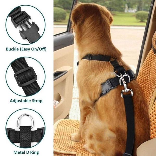 Cão vestuário arnês de carro com cinto de segurança definido para viagens dupla camada 3d ar malha colete pet e cinto de segurança cães