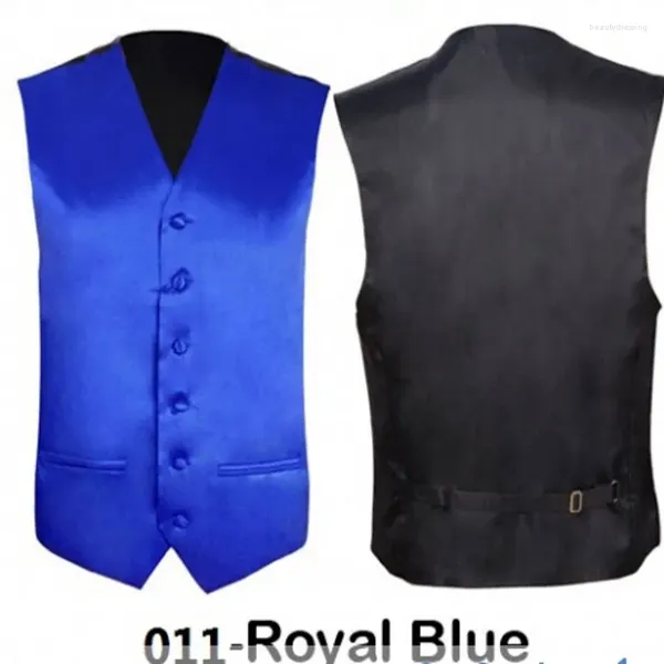 Coletes masculinos Ikepeibao Homens Formal Colete de Casamento Royal Azul Clássico 6 Botão Terno Colete Sob Medida V Pescoço Ajustável Cinch Traseiro