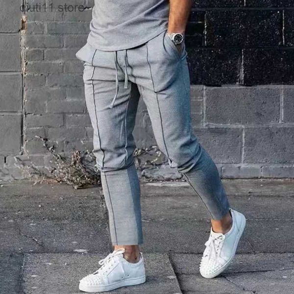 Pantaloni da uomo Solid Fit Car Fold Pantaloni casual Elgant Pantaloni da lavoro dritti da uomo Pantaloni dritti T230928