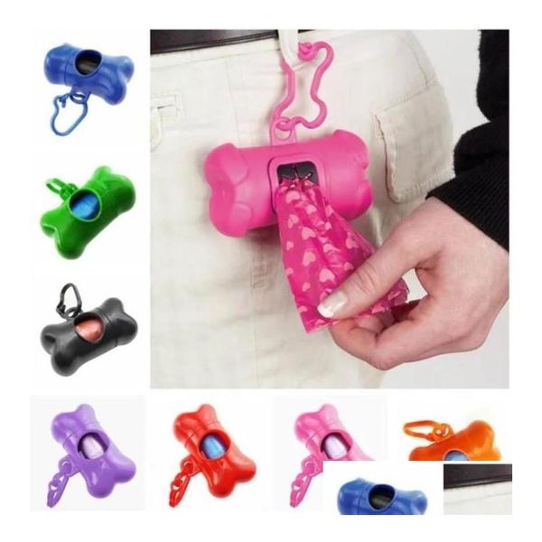 Altre forniture per cani Dispenser per sacchetti per escrementi di animali domestici Custodia a forma di osso adorabile per sacchetti per rifiuti Scooper Pooper Pulisci toelettatura per animali domestici Eco-Dhofr