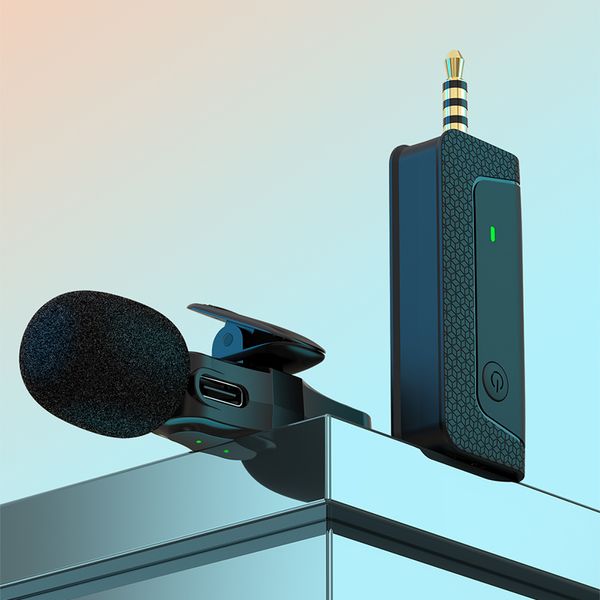 Беспроводной микрофон для камер, Android, iPhone с всенаправленной записью петличный петличный микрофон для видеоблогов TikTok Meeting