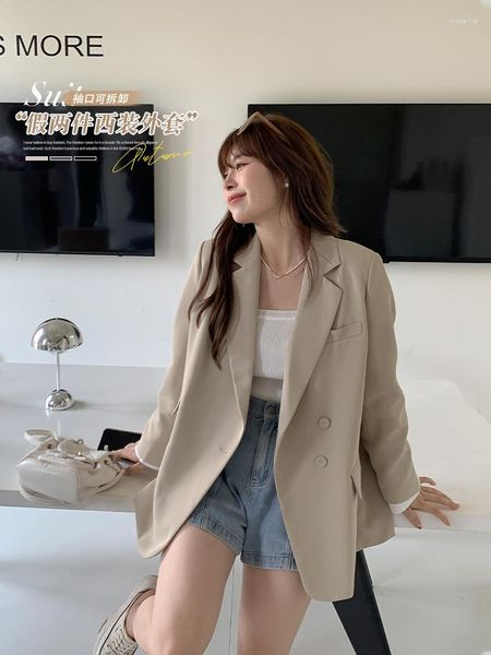 Abiti da donna Plus Size Fat Mm Giacca da abito casual Design primaverile e autunnale Piccolo allentato dimagrante Top Lady Blazer Girl Coat Clothes