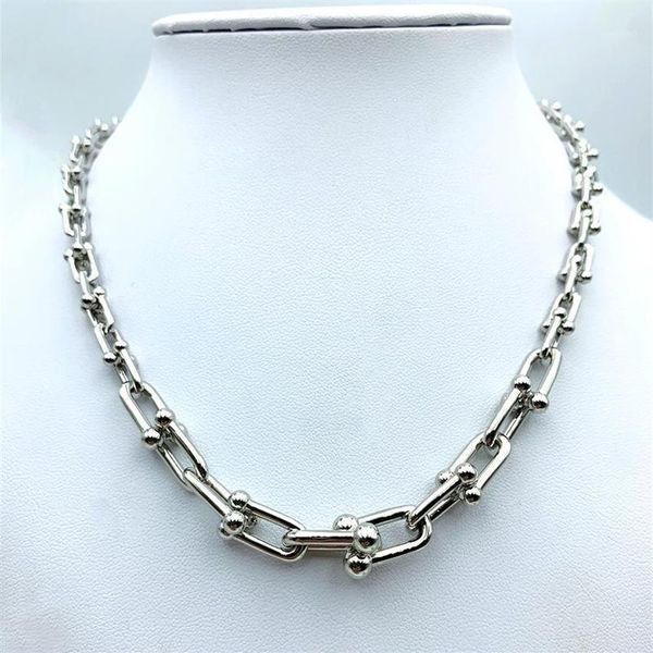 Cadenas Mujeres 925 Plata esterlina HardWear Serie Graduado Enlace Collar Charm U Tipo Collares Lujo Brandif Jewelry238D