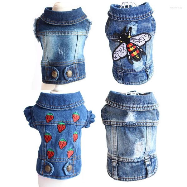 Costumi per gatti Giacca da gilet da cowboy per gatti Moda e fantastici denim Animali domestici Medio morbido e traspirante