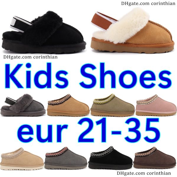 Pantofole australiane per bambini Classic Platform Slides Bambino Uggi Stivali Bambini Inverno caldo Clog wgg Soffice pelliccia Scarpe Ragazzi Ragazze Pantofola Gioventù Kid Chestn m9AH #