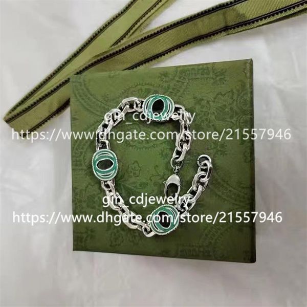 Luxus Designer Mode Brief Alte Silber Emaille Armband Net Rot Paar Geburtstag Hochzeit Verlobung Geschenk Necklace260T