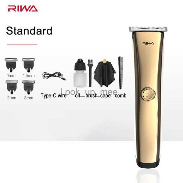 Barbeador elétrico Youpin Riwa Barber Shop Máquina de cortar cabelo recarregável Lâmina de aço em forma de T Aparador de cabelo profissional para homens com 4 pentes de fixação YQ230928