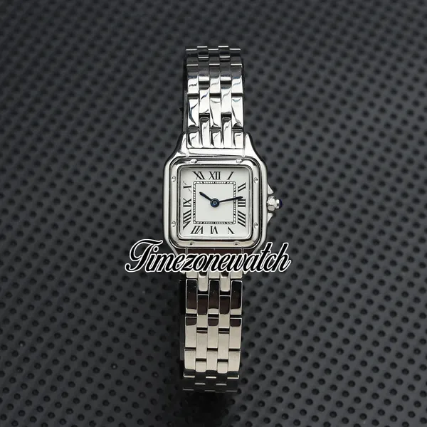 Новые 22 мм маленькие Panthere de WSPN0006 Швейцарские кварцевые женские часы с белым циферблатом из нержавеющей стали, браслет Модные женские часы Timezonewatch Z01O