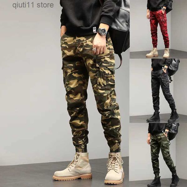 Calças masculinas camuflagem tática joggers ao ar livre ripstop calças de carga roupas de trabalho caminhadas caça combate masculino streetwear calças casuais t230928