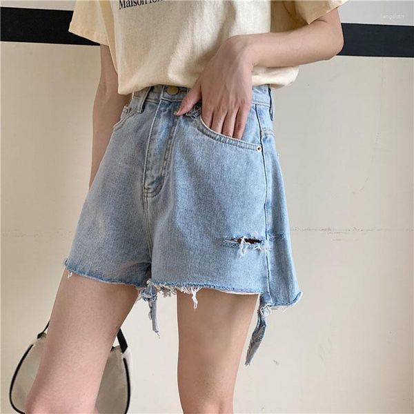 Damen-Shorts, Denim-Shorts für Damen, kurze Hosen, lässig, koreanischer Stil, Jean, Streetwear, Studenten, hohe Taille unten