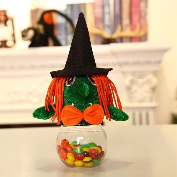 Halloween criativo pequeno transparente doce biscoito caixa de presente truque ou deleite do miúdo doces de halloween jar254g