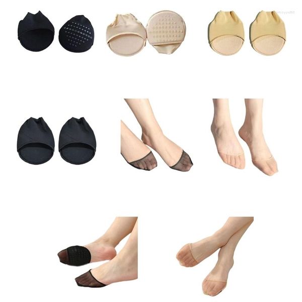 Kadın SOCKS 1 Çift Kadınlar Görünmez Örgü Toe Liner Yüksek ek için Gösteri Yok Sıkılmamış Yarım Tablo Önsöz Pedler